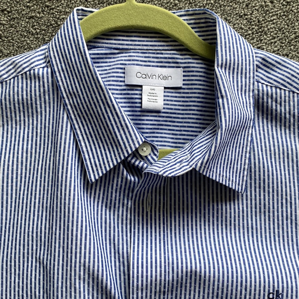 Calvin Klein mens pin stripe long sleeve shirt